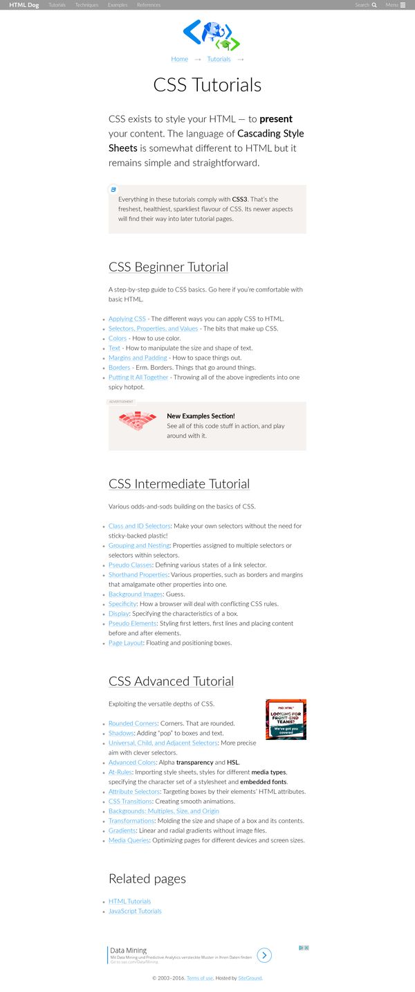 CSS Tutorials | HTML Dog