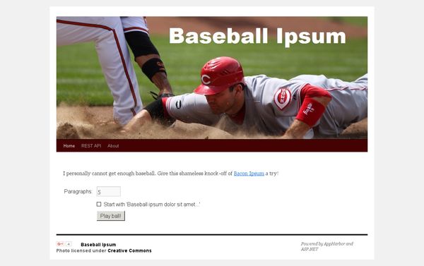 Baseball Ipsum