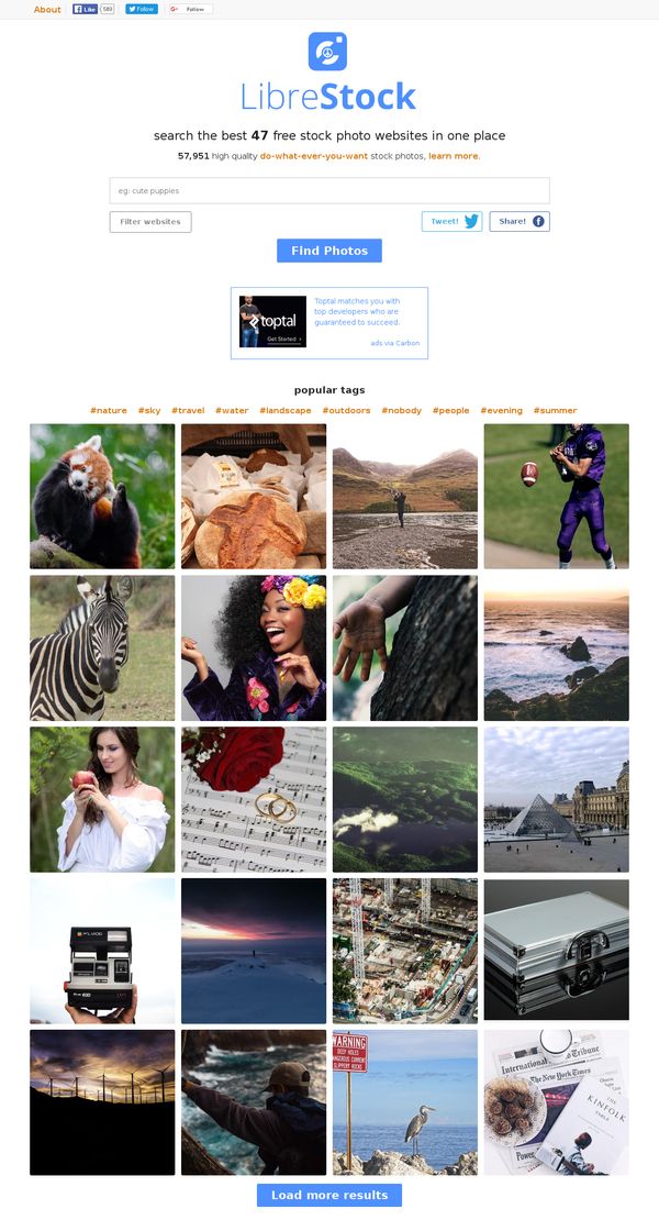 LibreStock - search through thousands of commercial free stock photos