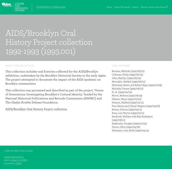 AIDS/Brooklyn Oral History Project