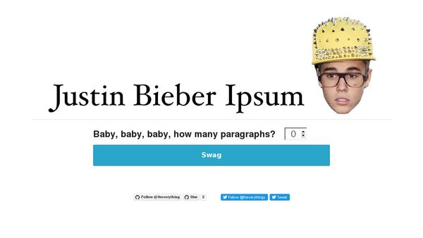 Justin Bieber Ipsum