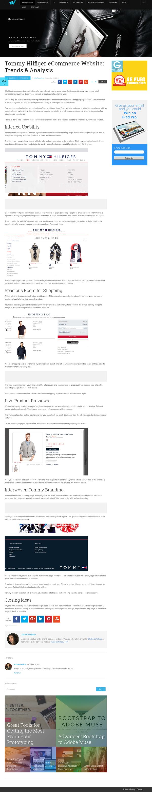 Tommy Hilfiger eCommerce Website: Trends & Analysis