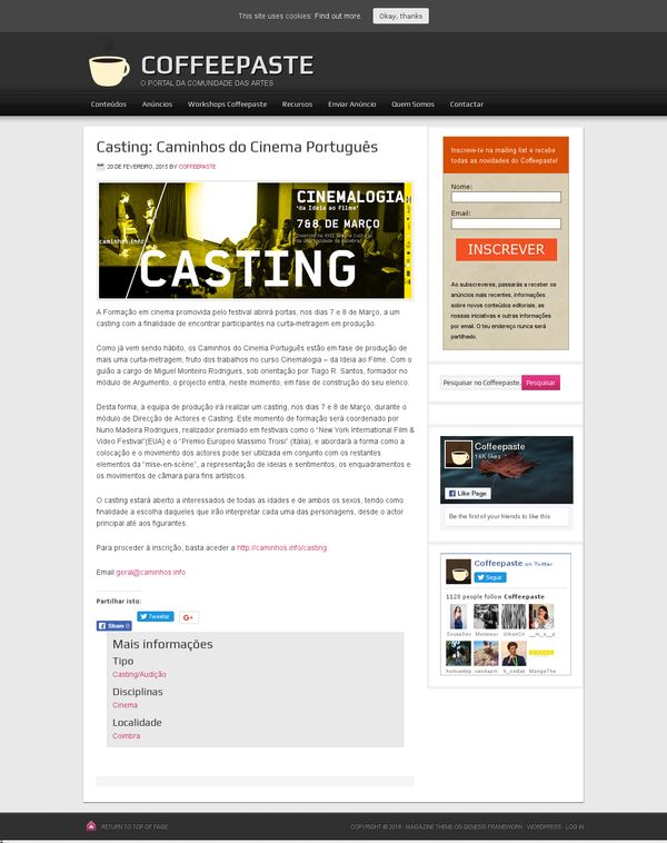 Casting: Caminhos do Cinema Português | Coffeepaste