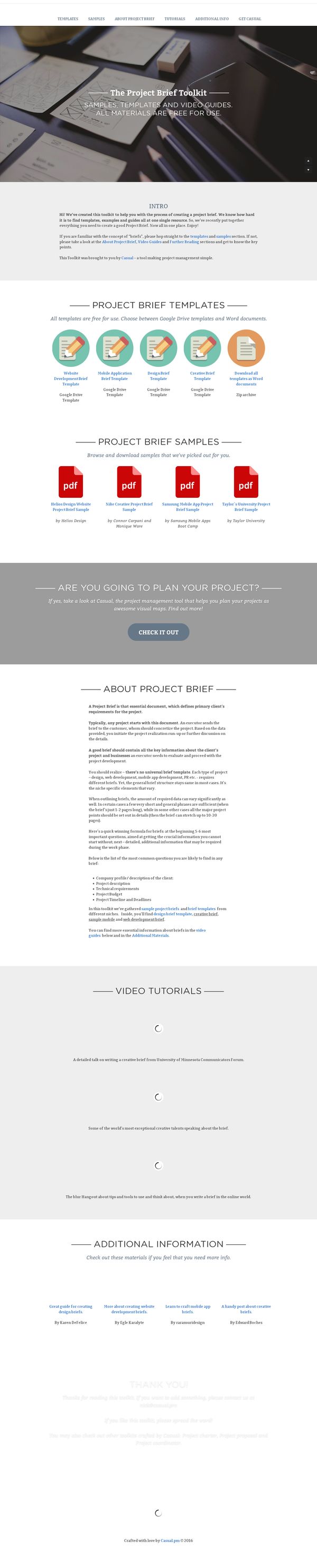 Projects Brief Templates