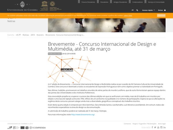 Brevemente - Concurso Internacional de Design e Multimédia, até 31 de março | Universidade de Co…