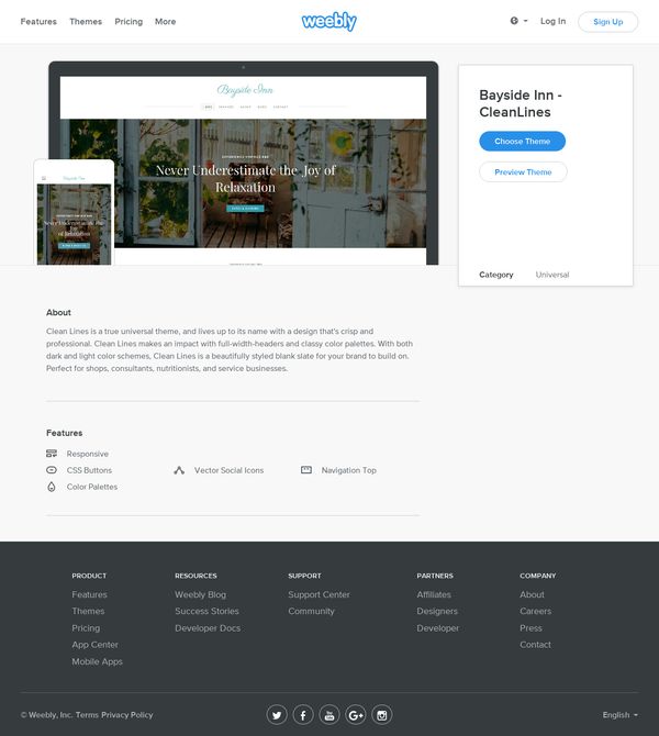 Weebly Themes - Bayside Inn - CleanLines
