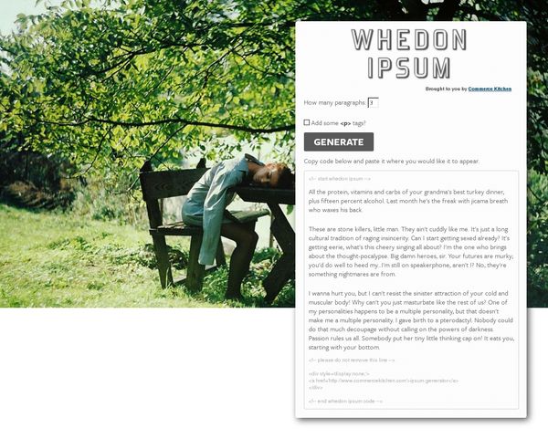 Whedon Ipsum