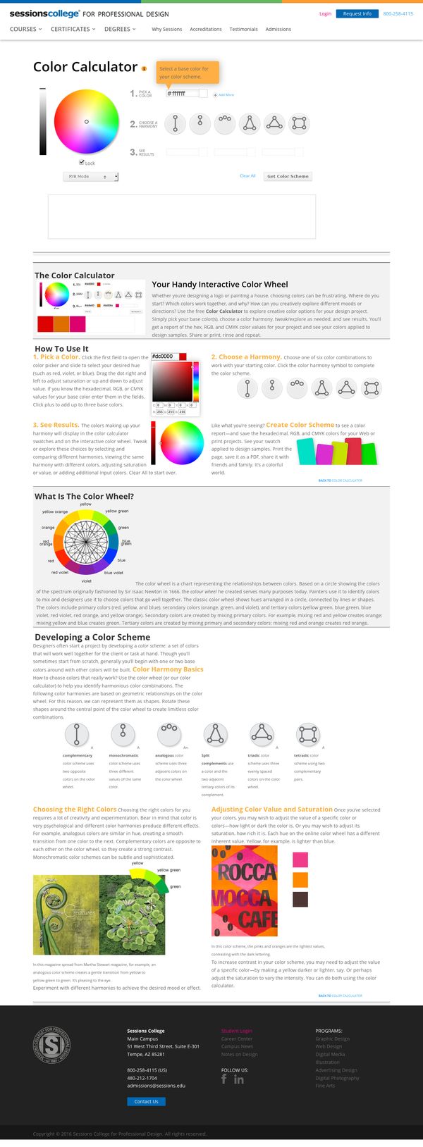 Color Wheel - Color Calculator | Sessions College