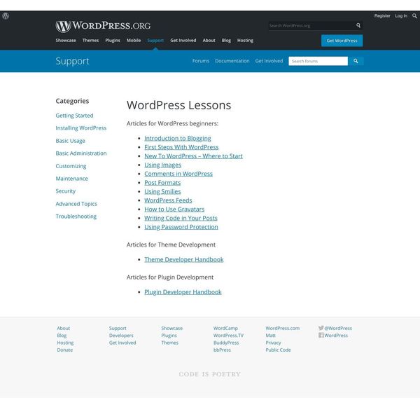 wordpress.org/support/article/wordpress-lessons/