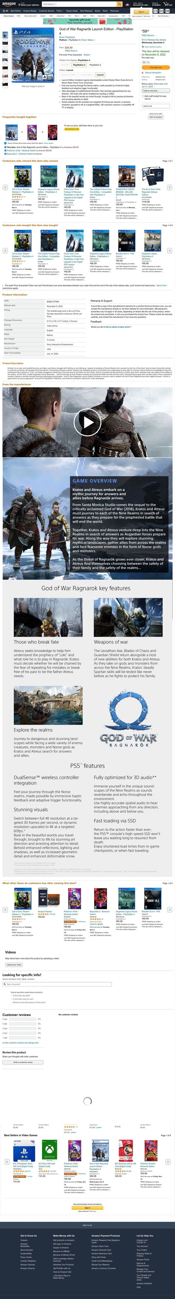 Amazon.com: God of War Ragnarök Launch Edition - PlayStation 5 : Sony: Everything Else