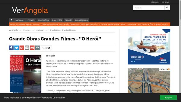 Grande Obras Grandes Filmes - "O Herói" | VerAngola