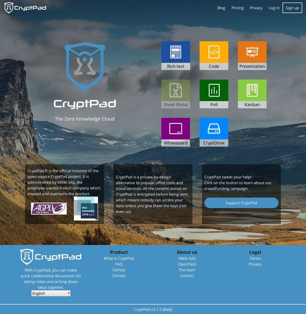 CryptPad: Collaboration suite, encrypted and open-source
