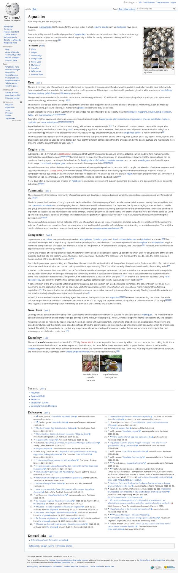 Aquafaba - Wikipedia, the free encyclopedia