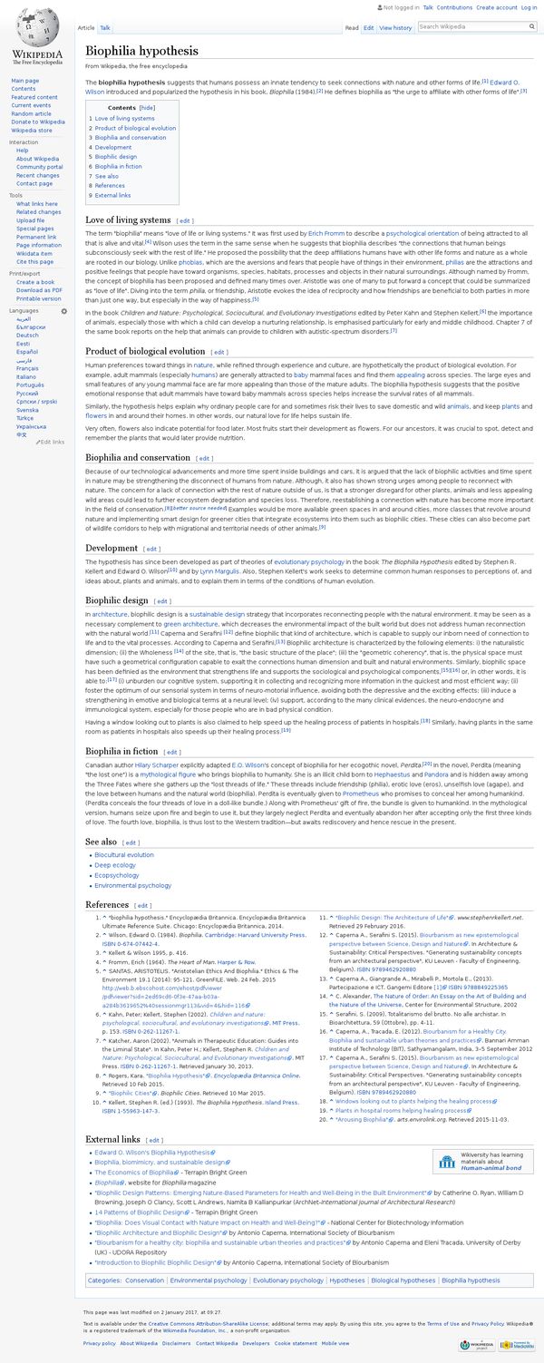 Biophilia hypothesis - Wikipedia