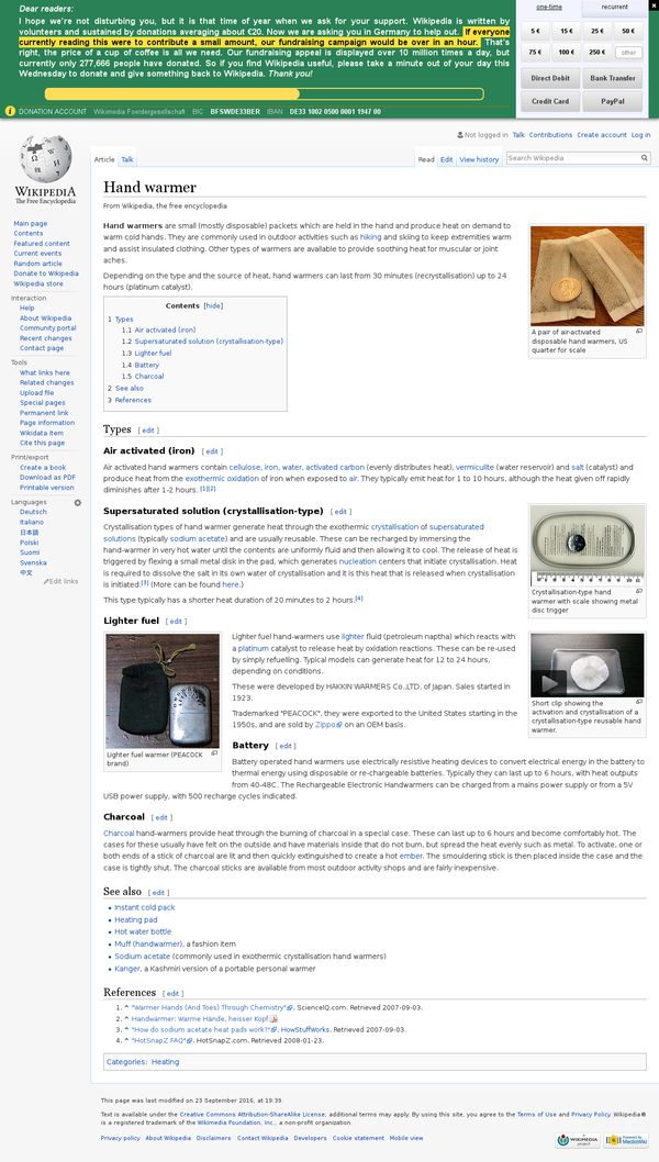 Hand warmer - Wikipedia, the free encyclopedia