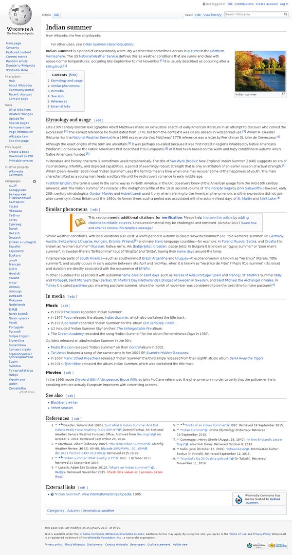 Indian summer - Wikipedia
