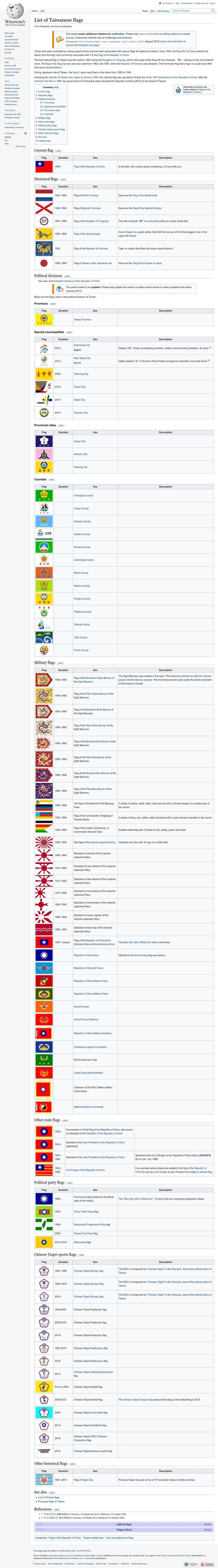 List of Taiwanese flags - Wikipedia