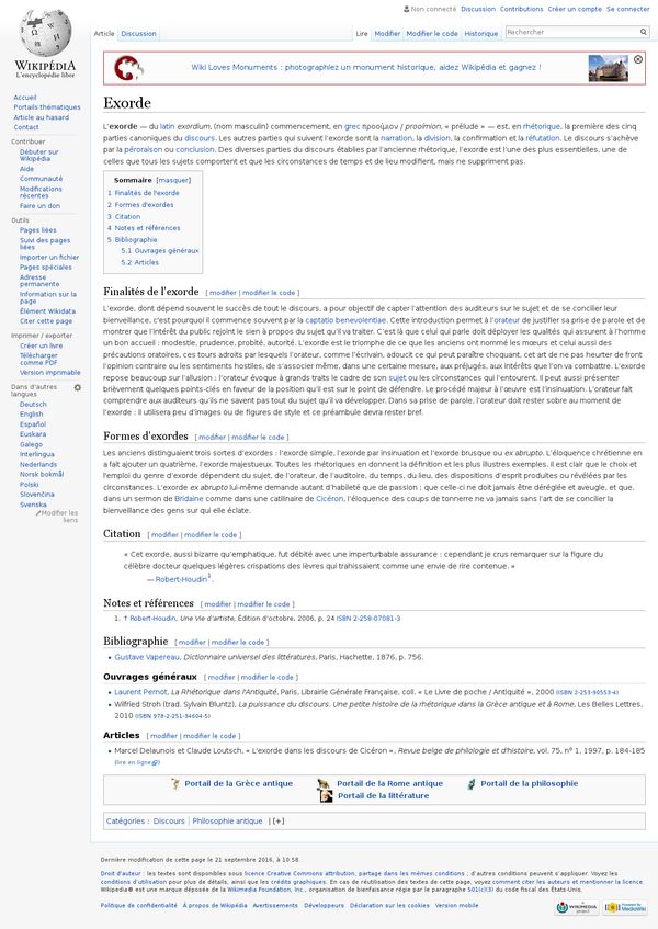 Exorde — Wikipédia