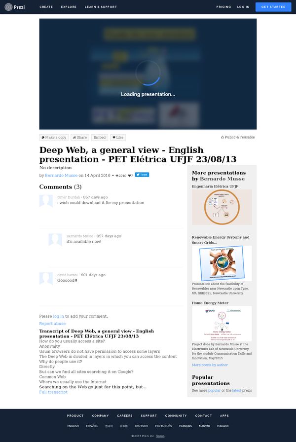 Deep Web, a general view - English presentation - PET Elétrica UFJF 23/08/13 by Bernardo Musse on …