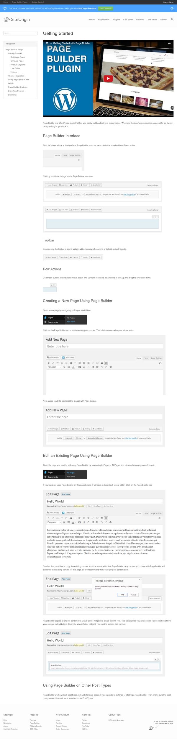 Getting Started With Page Builder - SiteOrigin
