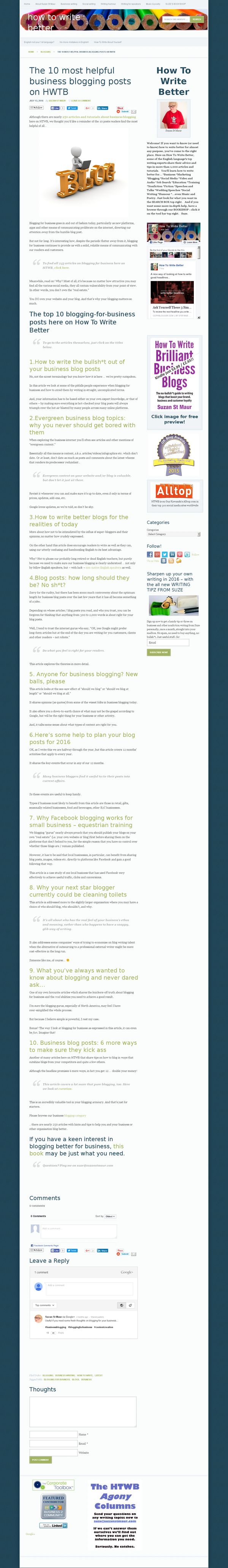 10 most helpful business blogging posts ever on HTWB | How To Write Better