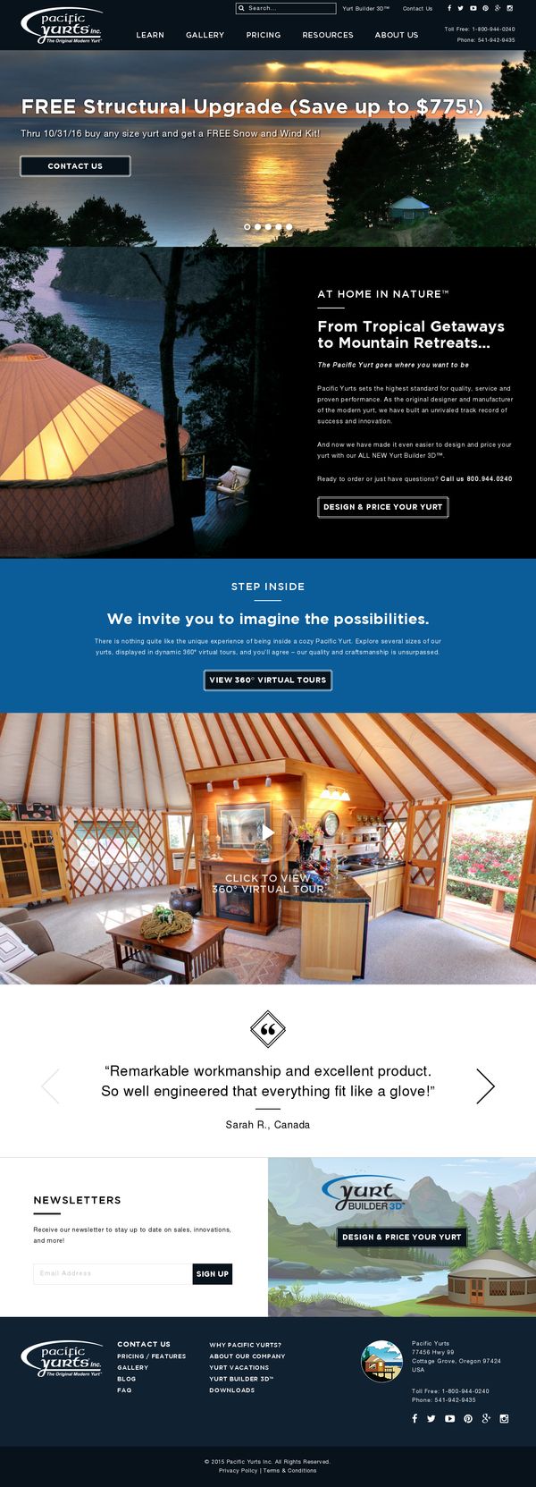 Pacific Yurt offers a professionally engineered yurt.
