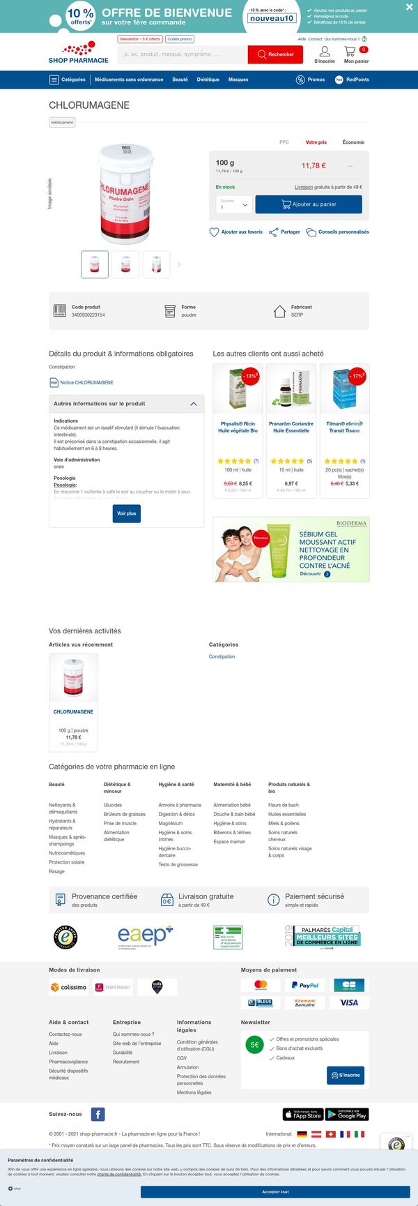 CHLORUMAGENE 100 g - shop-pharmacie.fr